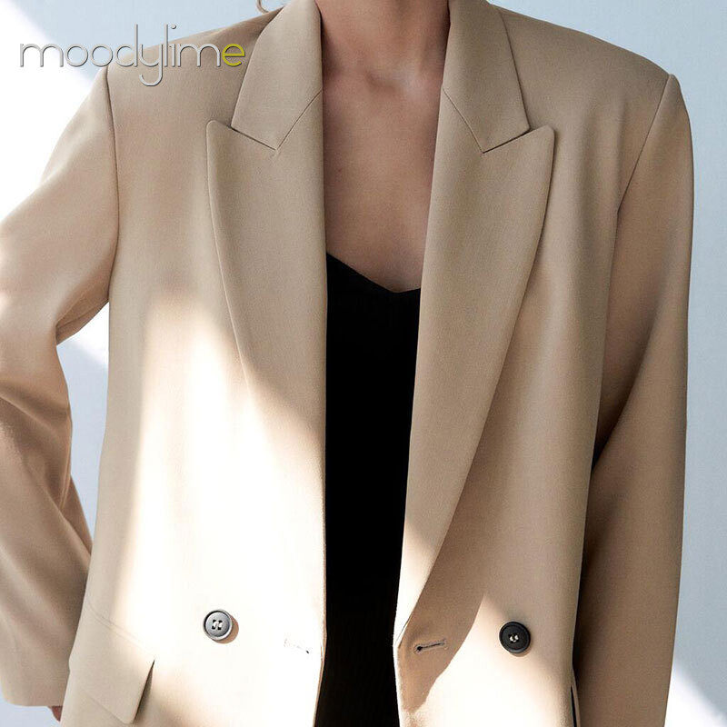 Lapel Neck Double Breasted Blazer