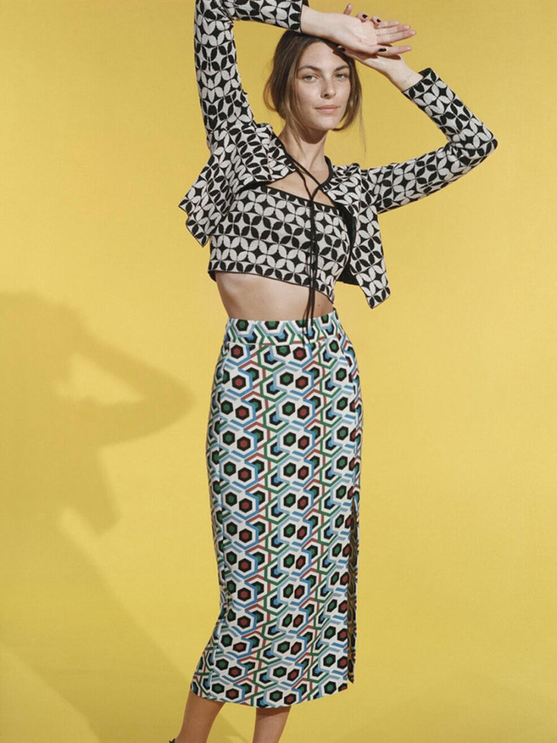Printed Mide Skirt