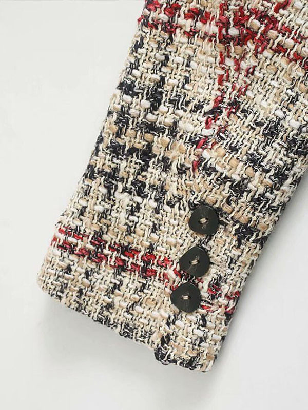 Grid tweed suit jacket