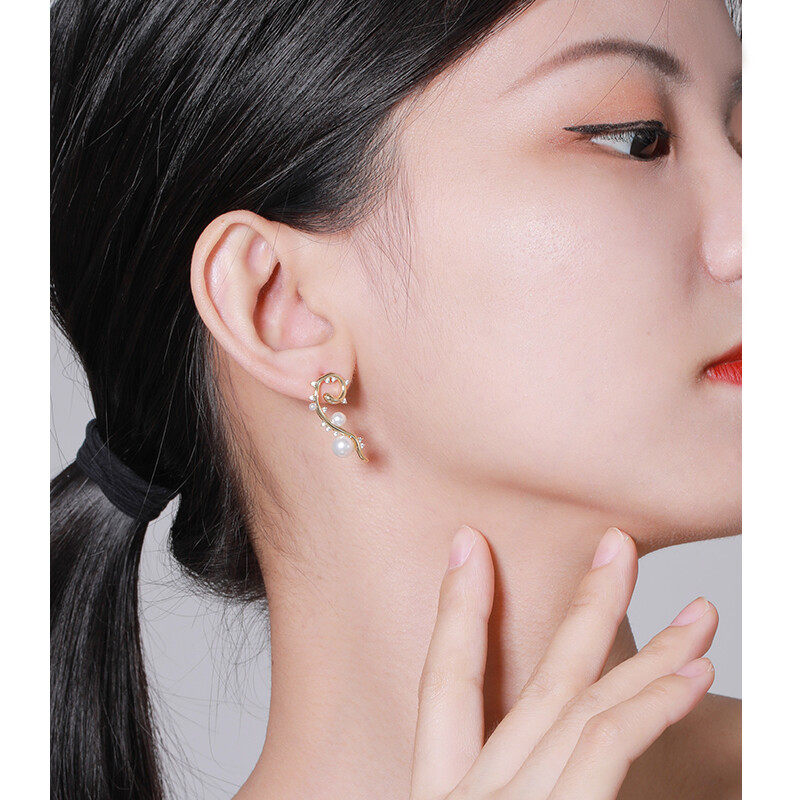 Hoop earrings with pearl drop  s925 hoop