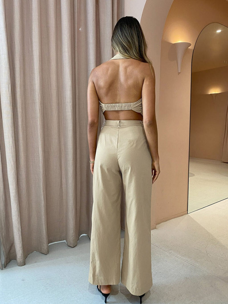 Pure color summer two-piece outfit