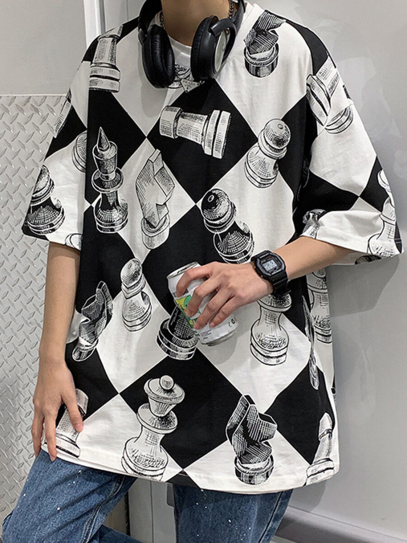Oversized T-shirt  With  Allover Printed