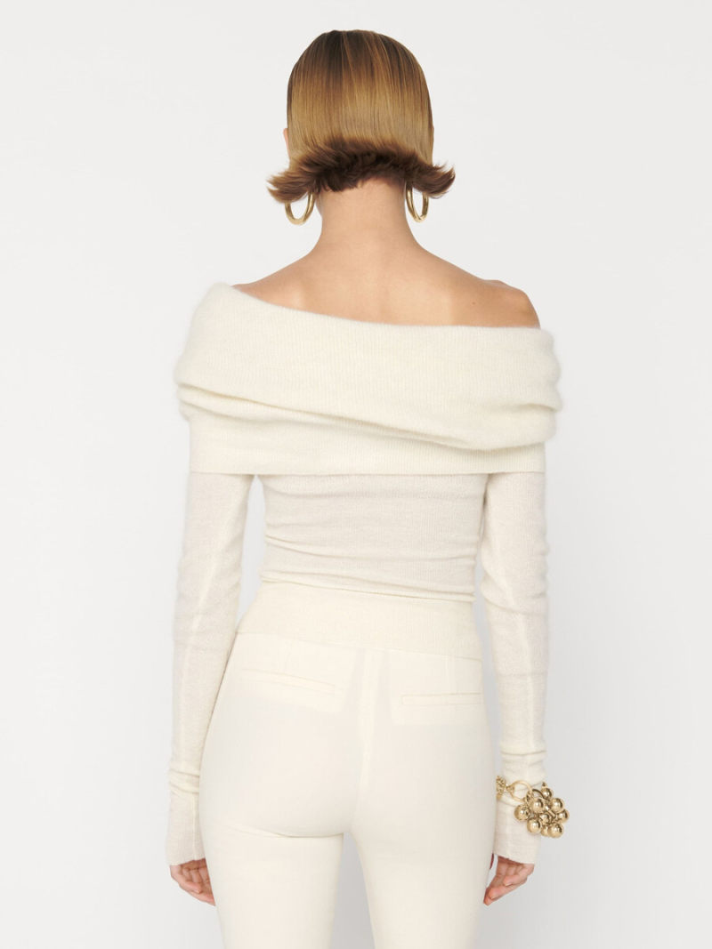 One Line Neck Long Sleeves Slim Tunic