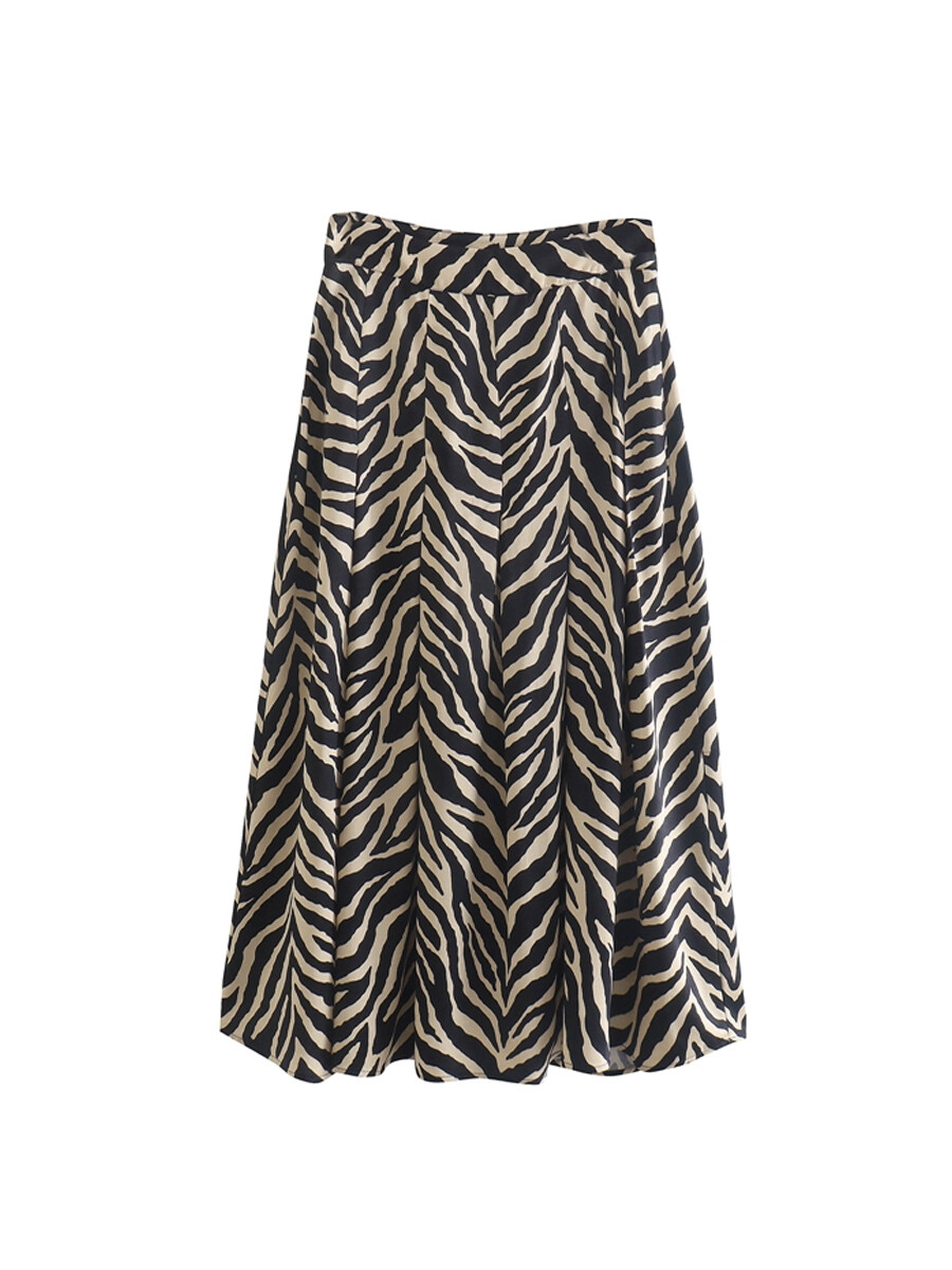 Printed Mide  A-line Skirt