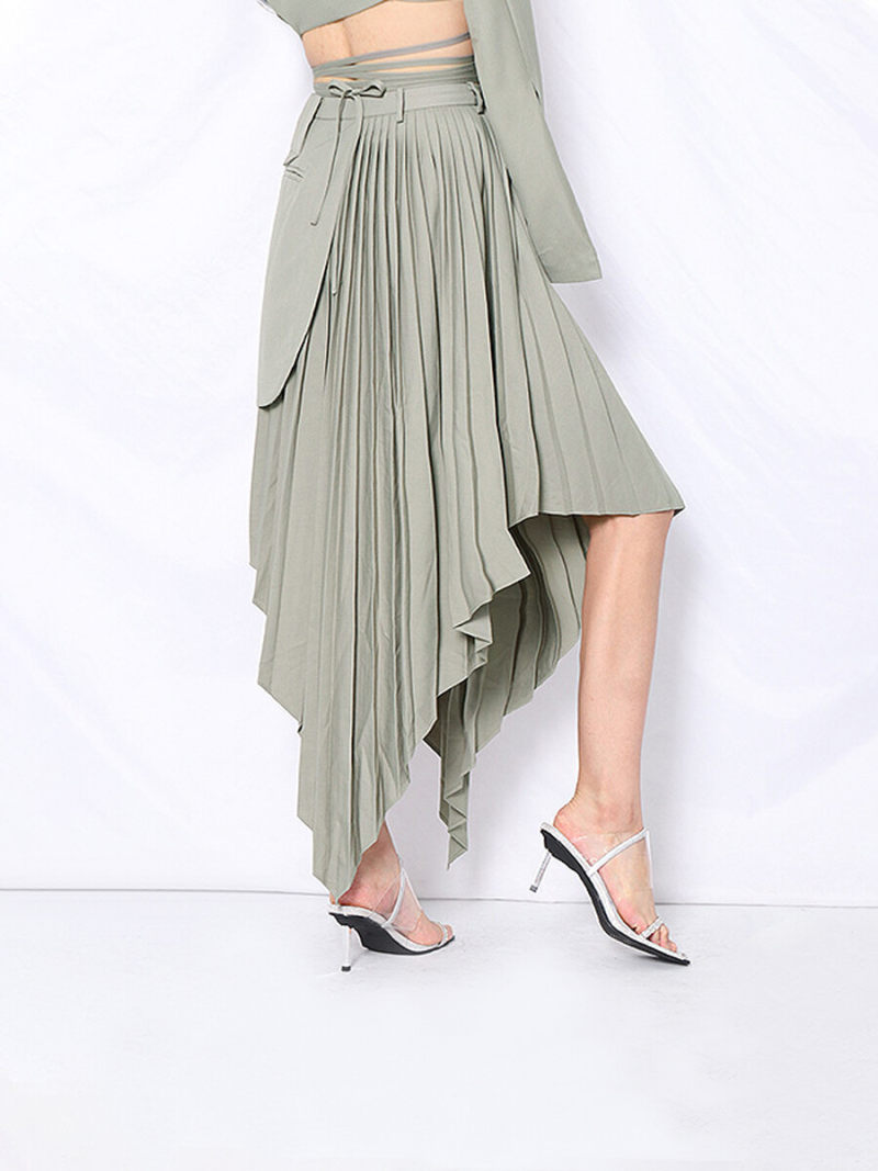 Wrap Pleated Skirt