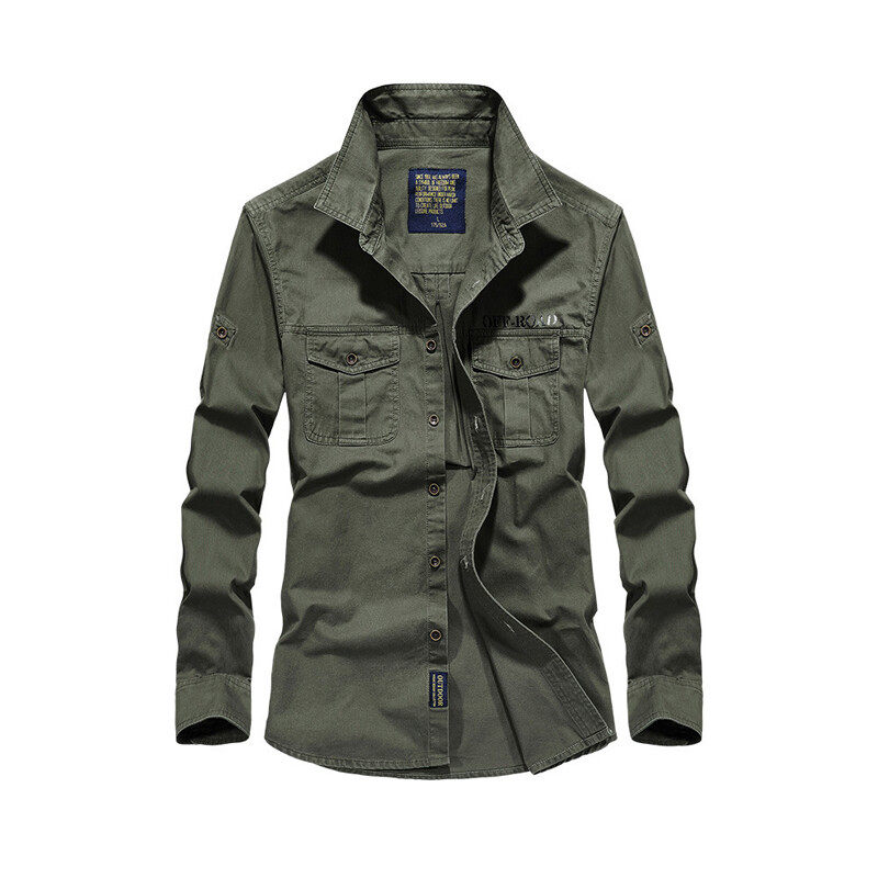 Worker Shirt In Black With Two  Pockets On Front