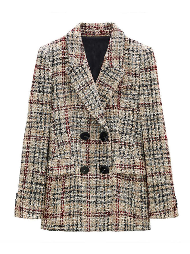 Grid tweed suit jacket