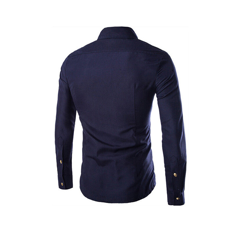 Worker Shirt In Black With Zipper Pockets On Front