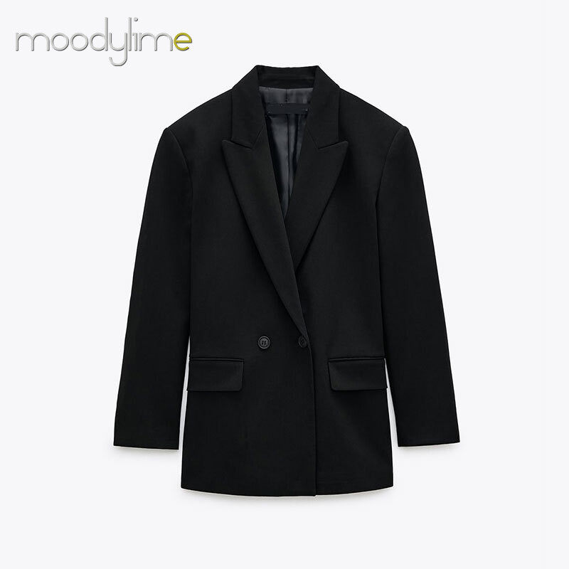 Lapel Neck Double Breasted Blazer