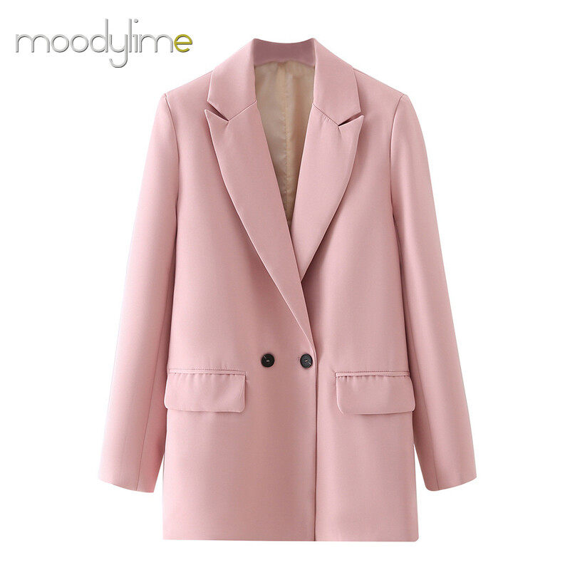 Lapel Neck Double Breasted Blazer