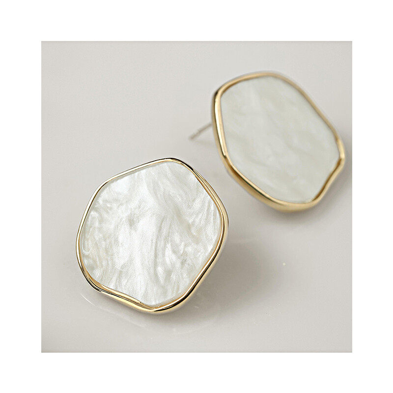 Earrings with shell s925hoop