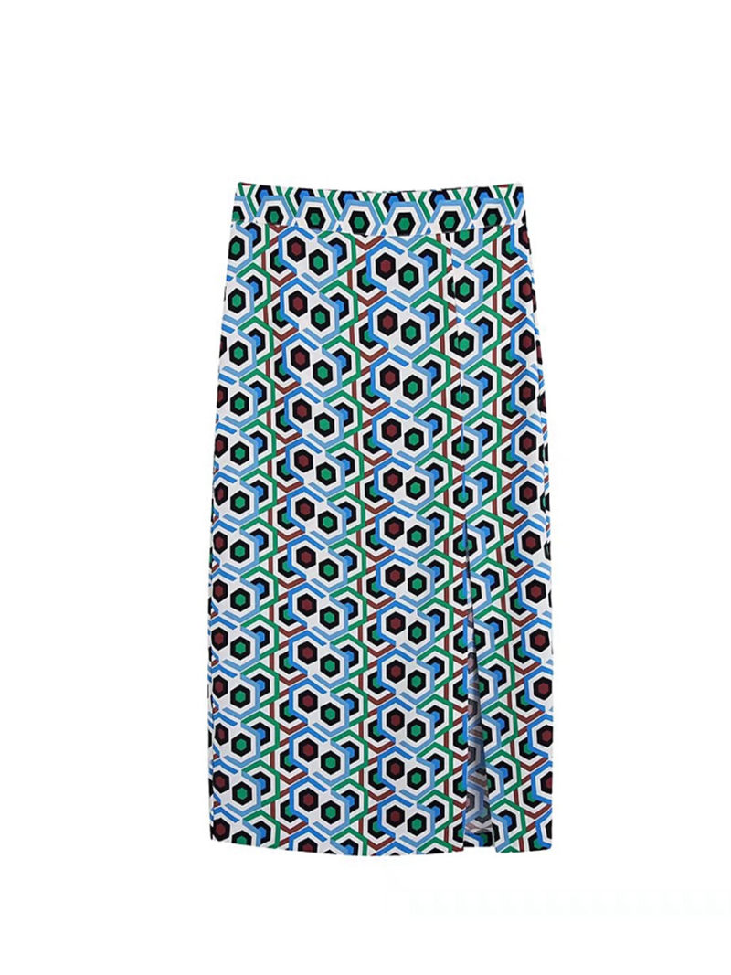 Printed Mide Skirt