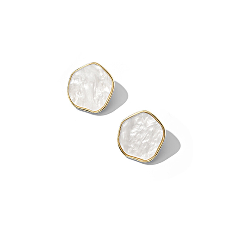 Earrings with shell s925hoop