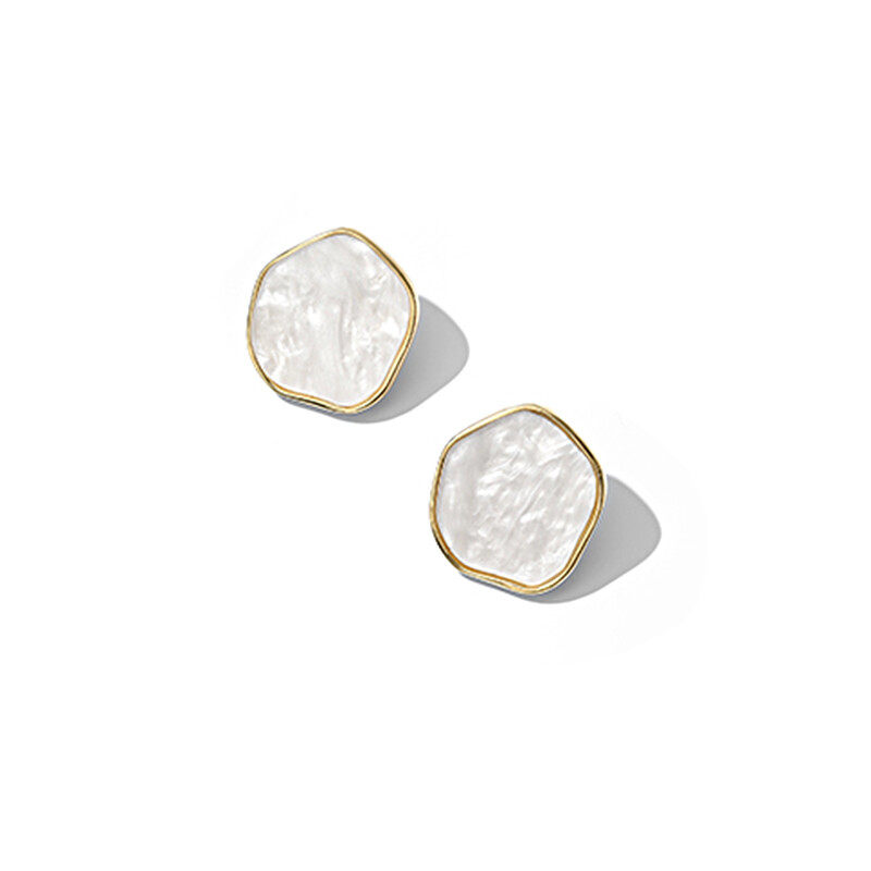 Earrings with shell s925hoop