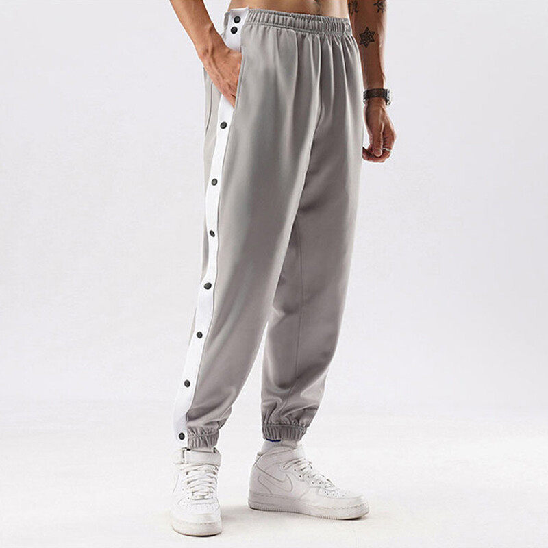Oversized Straight Leg Joggers With  Side Poppers  Piping