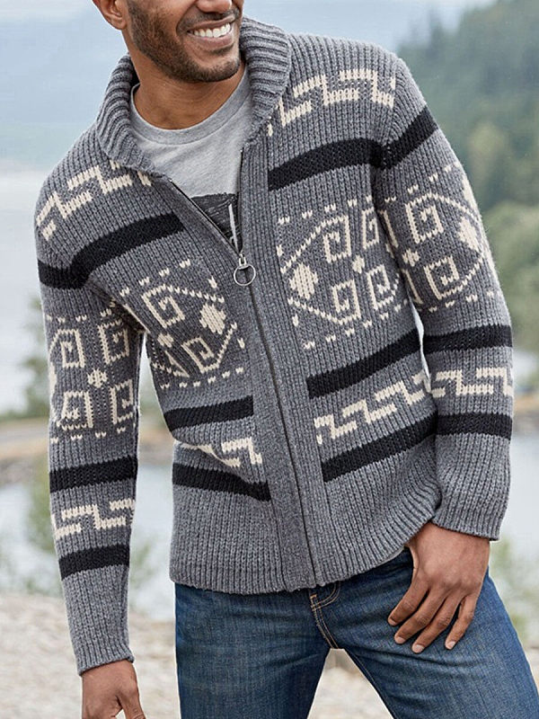 New Look fisherman rib shawl neck cardigan in Mulit