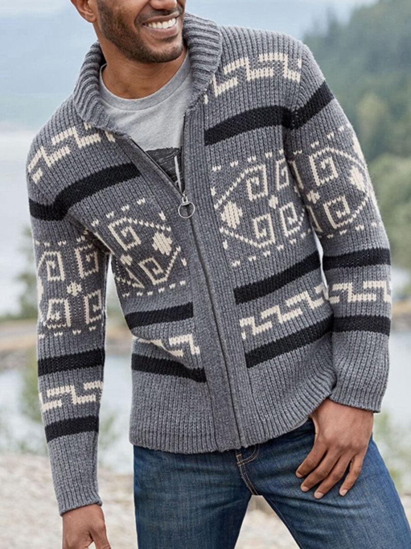 New Look fisherman rib shawl neck cardigan in Mulit