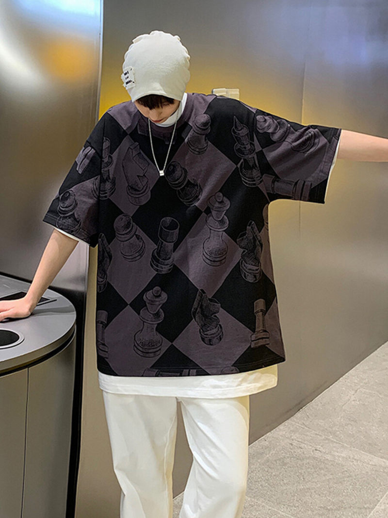 Oversized T-shirt  With  Allover Printed