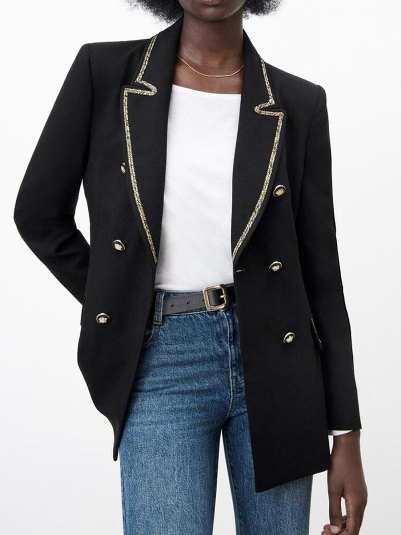 Tweed double-breasted suit jacket