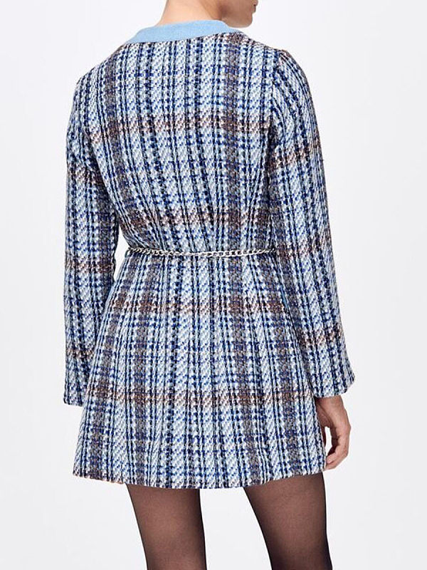 Grid tweed coat dress