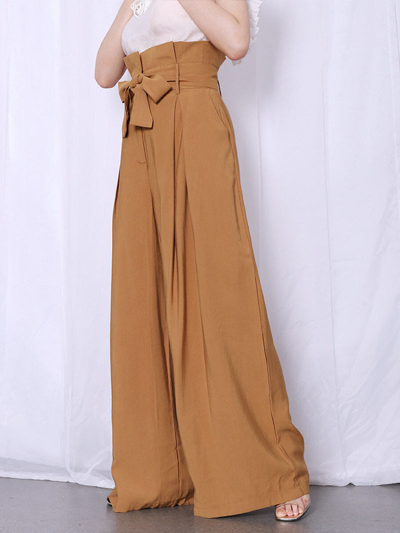 Tall waist wide-legged trousers slacks