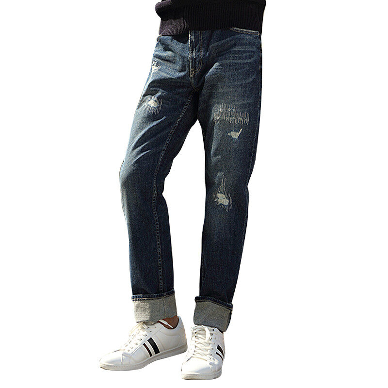 Jeans With Broken Washed Pants