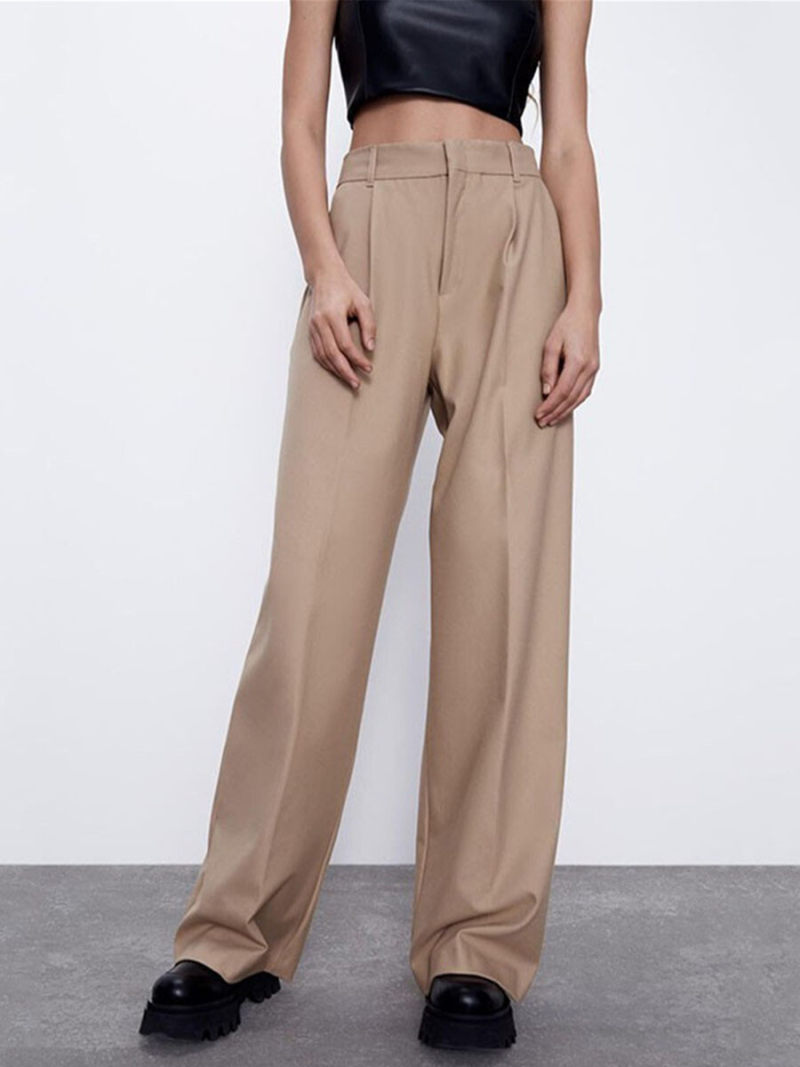 Tall waist leisure trousers