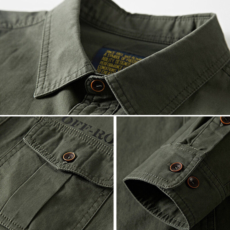 Worker Shirt In Black With Two  Pockets On Front