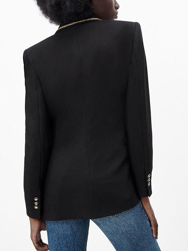 Tweed double-breasted suit jacket