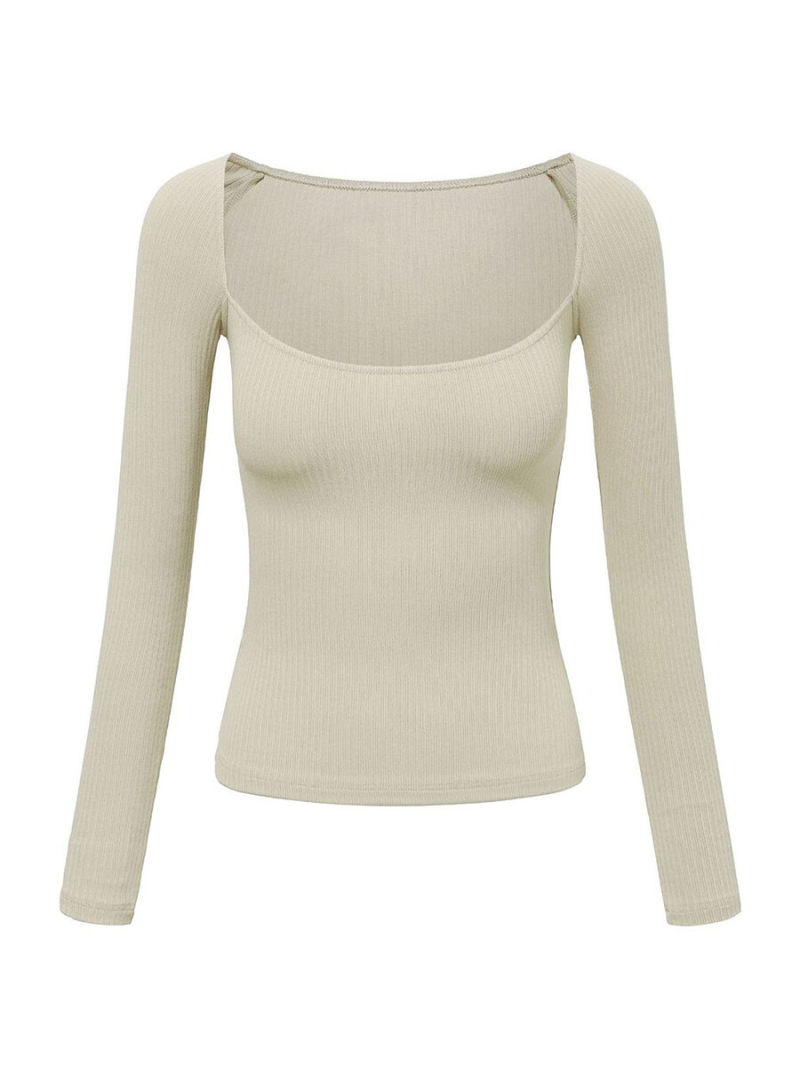 high elastic cotton Pure color long sleeve cultivate one's morality waist street hipster T-shirt