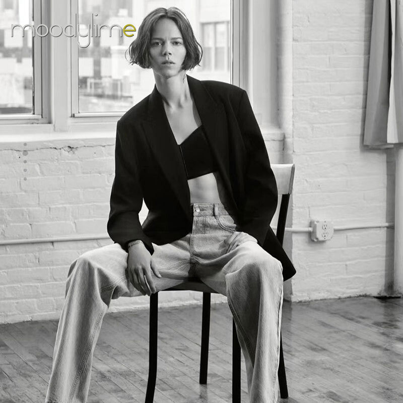 Lapel Neck Double Breasted Blazer