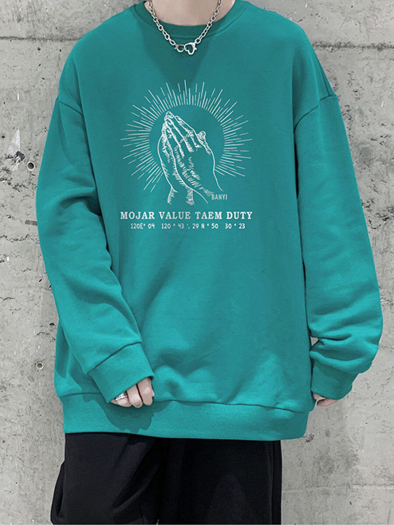 Oversize Crew Neck Sweat With Printed On Front