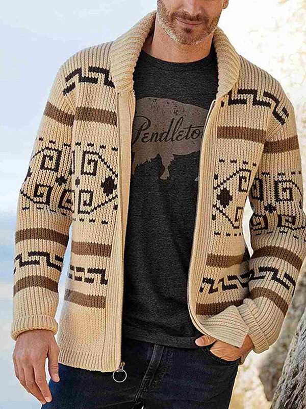 New Look fisherman rib shawl neck cardigan in Mulit