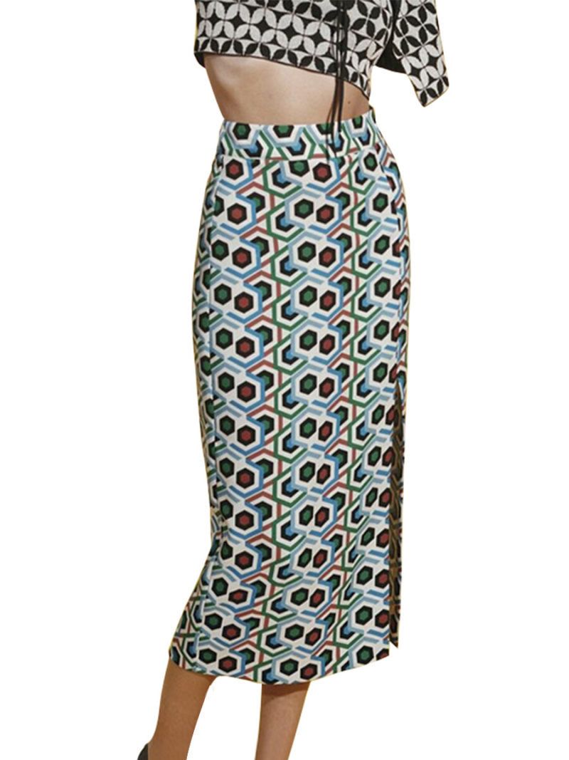 Printed Mide Skirt
