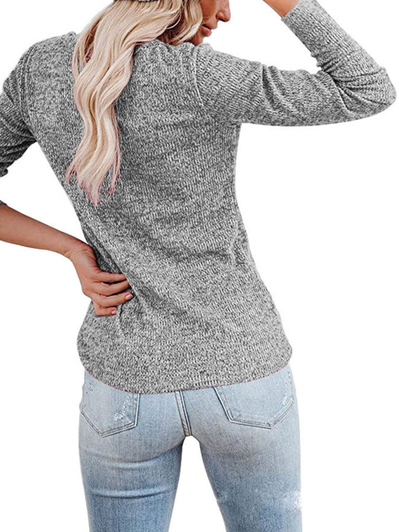 Round neck long sleeve T-shirt