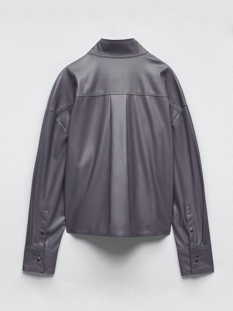 Bowknot is acted the role of imitation leather shirt