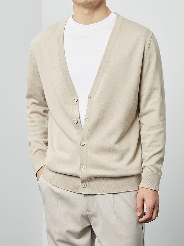 Topman Long Sleeve Knitted V-Neck Cardigan