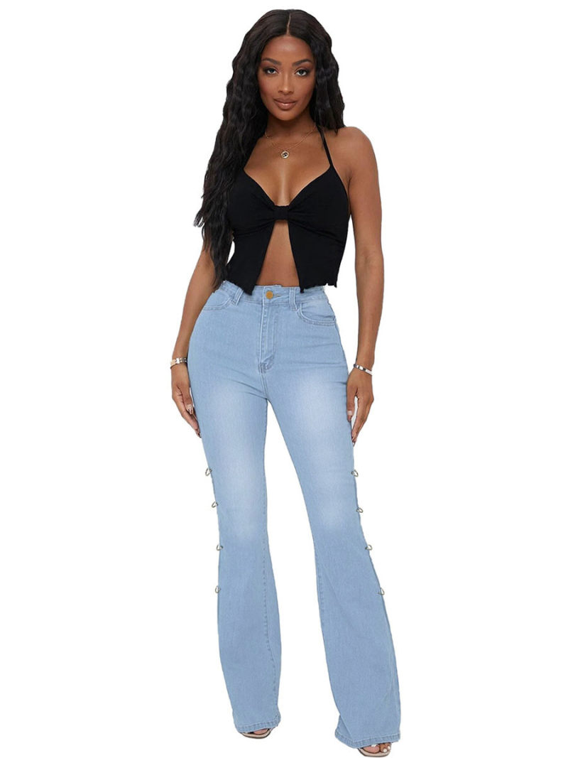 Tall waist loose wide-legged jeans