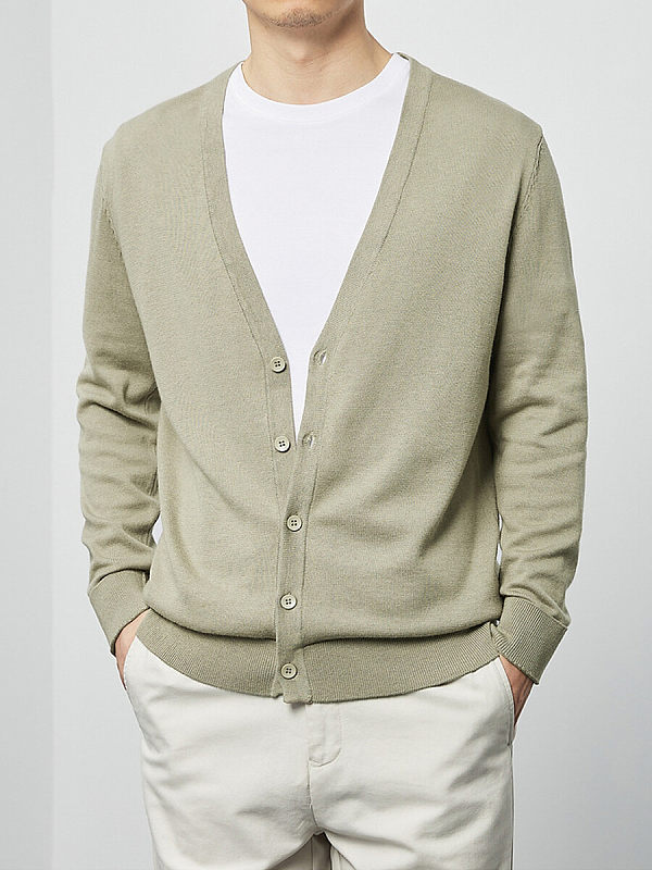 Topman Long Sleeve Knitted V-Neck Cardigan