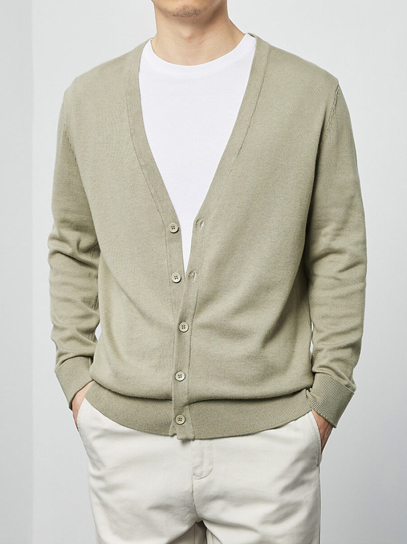 Topman Long Sleeve Knitted V-Neck Cardigan