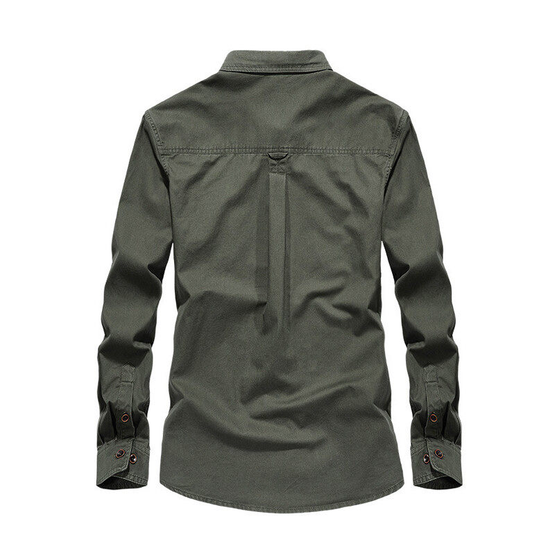 Worker Shirt In Black With Two  Pockets On Front