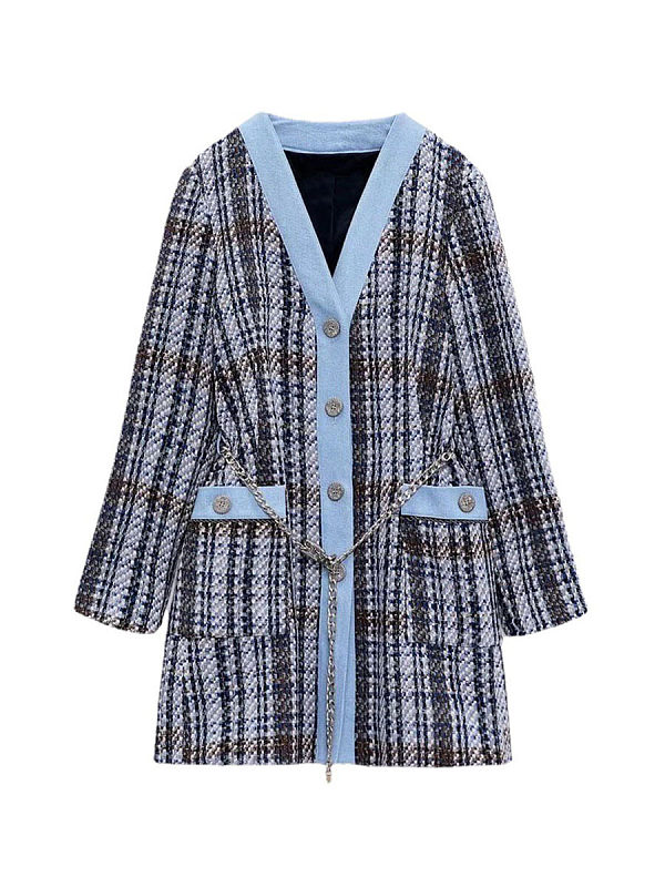 Grid tweed coat dress