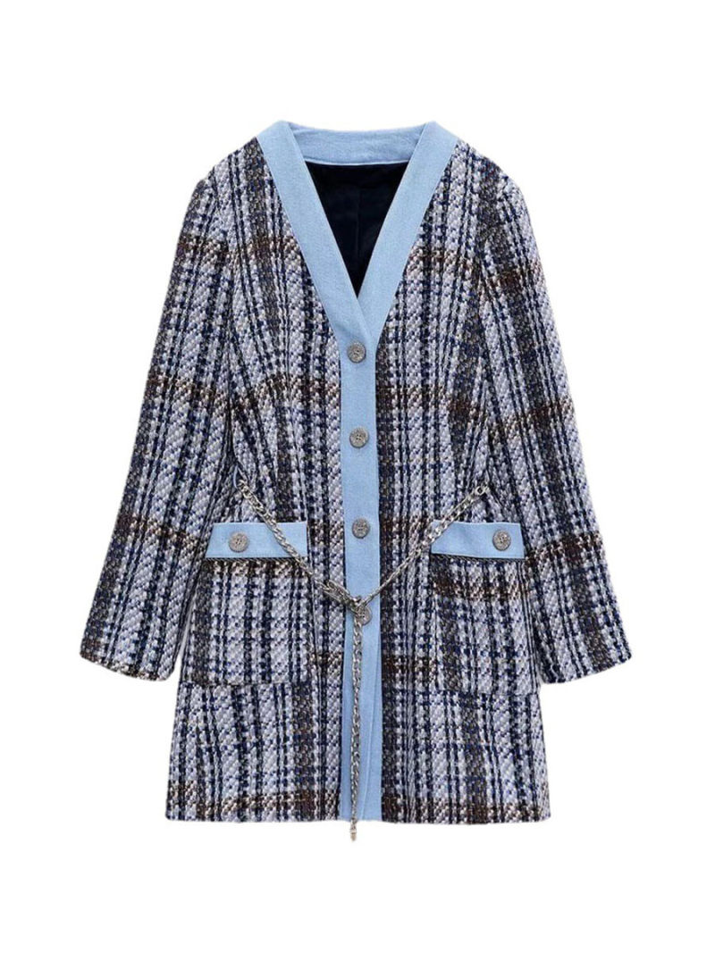 Grid tweed coat dress