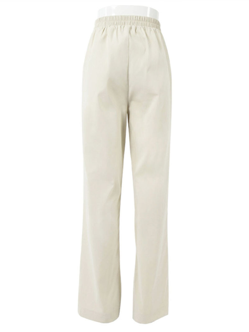 Tall waist elastic casual pants