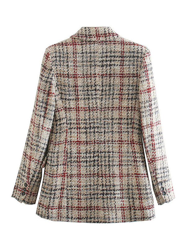 Grid tweed suit jacket