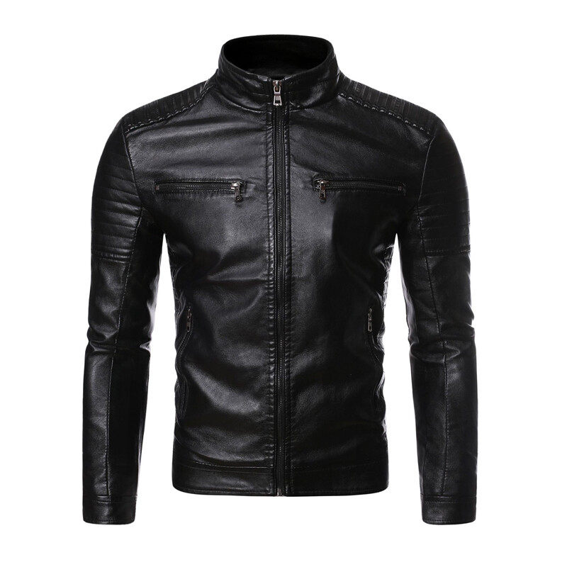 Jack & Jones Essentials faux leather racer jacket
