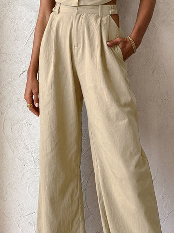 Pure color summer two-piece outfit