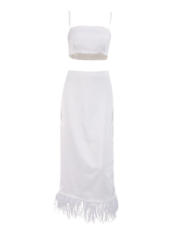 Ice silk two-piece emulation silk dress