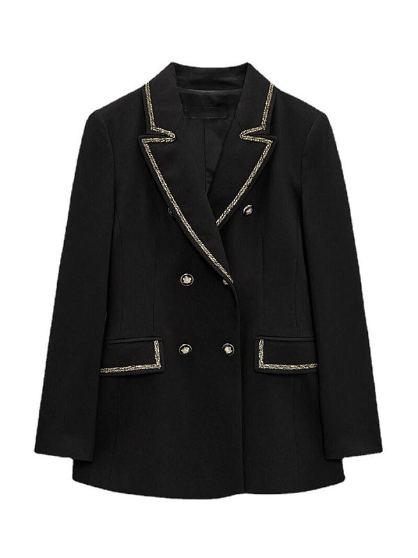 Tweed double-breasted suit jacket