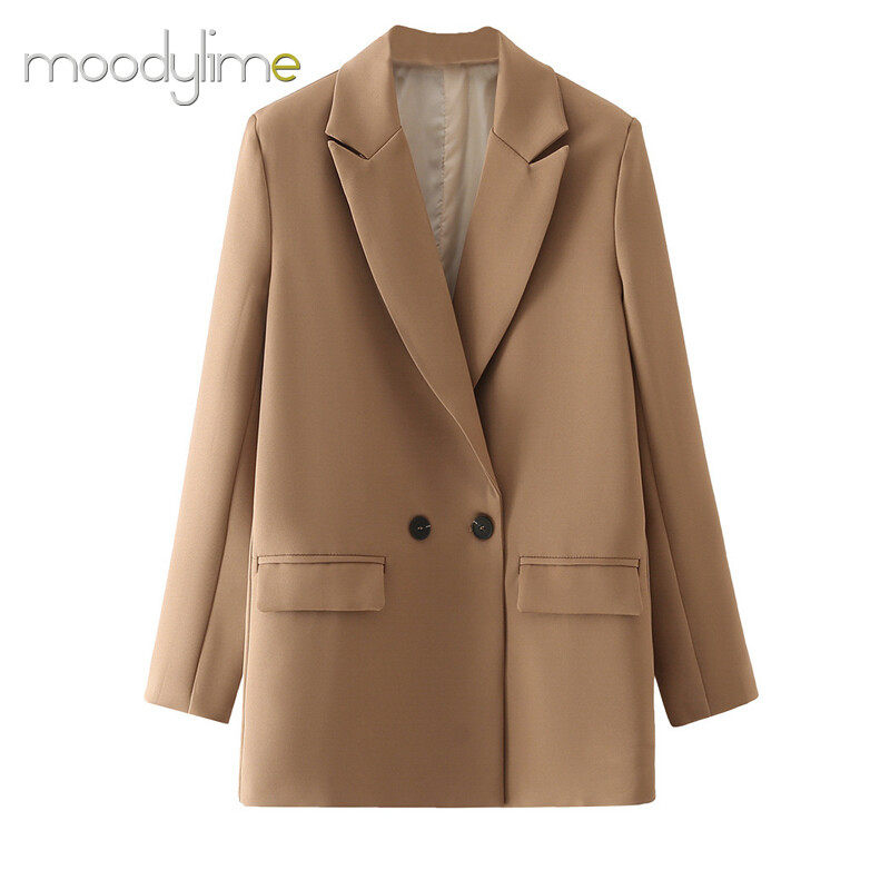 Lapel Neck Double Breasted Blazer